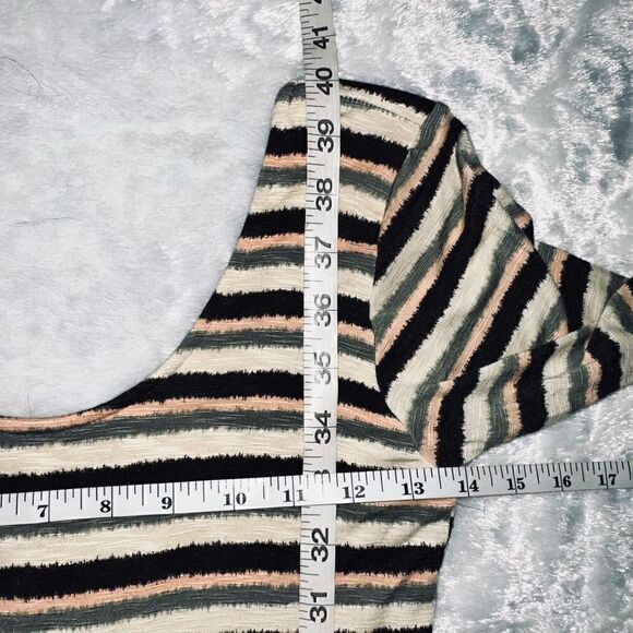 ANTHROPOLOGIE DOLAN Left Coast Prita Green Striped Scoopback Midi Dress - Picture 3 of 5